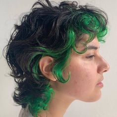 Eyebrow Cut, Dyed Curly Hair, Rainbow Hair Color, Curly Mullet, Haircuts For Curly Hair, Hairstyles Curly, Mullet Hairstyle