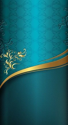 a blue and gold background with an elegant design