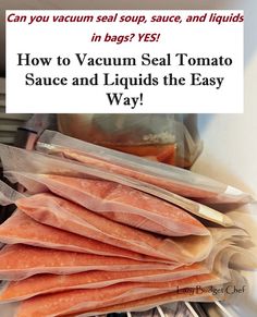 Tomato sauce frozen in Foodsaver vacuum sealer bags on a freezer shelf How To Freeze Sauce, Can You Freeze Tomato Sauce, Vacuum Sealing Tomatoes, Vacuum Sealing Vegetables, Food Saver Meals, Vaccume Sealer Meals, Vacuum Sealed Meals, Vacume Seal Ideas Food Storage, Vacuum Seal Meal Prep