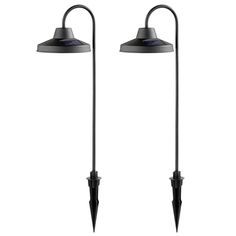 two black outdoor lights on a white background