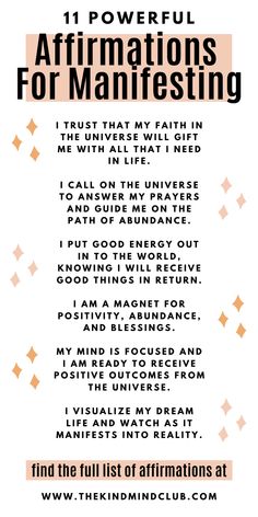 List Of Affirmations, How To Believe, Powerful Affirmations