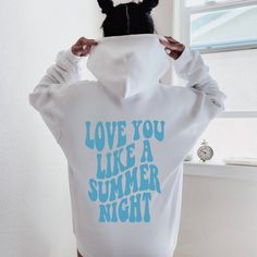 Love You Like A Summer Night Preppy Sweatshirt Trendy Hoodie | Etsy Crew Neck Sweatshirt Women, Time Aesthetic, Y2k Sweatshirt, Preppy Sweatshirts, Vsco Summer, Beach Hoodie, Sweatshirt Y2k, Beach Sweatshirt, Feminist Sweatshirt