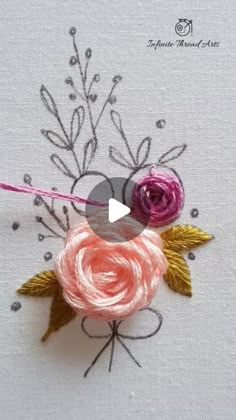 a video demonstrating how to make an embroidered rose