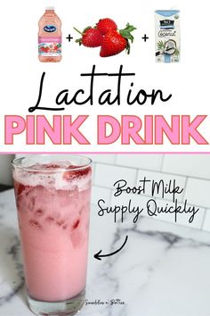 A simple recipe that helps boost your milk supply while also getting that Starbucks Pink Drink fix! Boost Milk Supply Breastfeeding, Food For Breastfeeding Moms, Breastfeeding Nutrition, Healthy Pregnancy Food, Breastfeeding Snacks, Boost Milk Supply, Breastfeeding Foods, Lactation Recipes, Increase Milk Supply