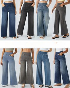 High Waisted Wide Leg Jeans, Grey Denim, Pullover Shirt, Pantalon Large, Leg Jeans, Stretch Jeans, British Indian, Wide Leg Jeans, Classic Looks