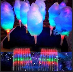 glow in the dark marshmallows are on sticks