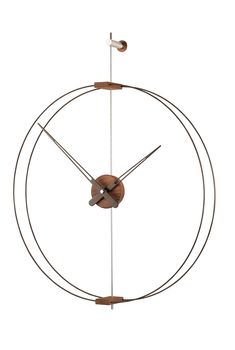 a clock that is sitting on top of a pole with two hands in the middle