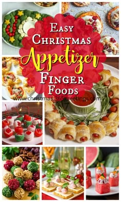 christmas appetizer finger foods with text overlay