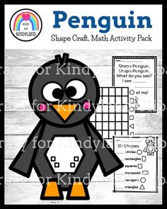 penguin shape craft math activity pack