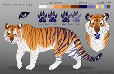 an image of a tiger with different colors