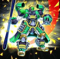 a cartoon character holding a baseball bat in his right hand and wearing an armor suit