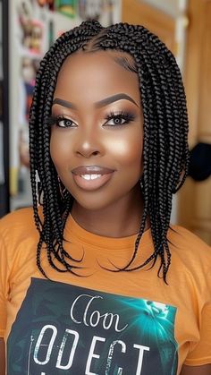 Medium Length Box Braids, Half Cornrows Half Box Braids, Shoulder Length Box Braids, Bob Box Braids Styles, Medium Braids, Color Hair Styles, Hair Styles For School, Styles For Medium Hair, Hair Styles For Medium Hair