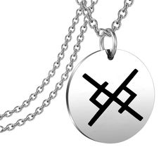 PRICES MAY VARY. Material:Stainless steel, it is lead free and nickel free. Stainless steel is hypo allergenic, it doesn't rust, change colour or tarnish. Measure: Viking Runes pendant: 2cm (0.79") diameter, necklace chain length: 46cm (18.11") + 5cm (1.97"). The Eternal Love Bind Rune necklace will arrive in a pretty bag ready to be given as a perfect gift. This is the viking rune for Eternal love. Is a Bindrune that combines the rune of 'Gebo' that represents the relationship and the union and Nickel-free Stainless Steel Necklace For Friendship, Nickel-free Stainless Steel Friendship Necklace, Symbolic Necklace For Father's Day Gift, Silver Hypoallergenic Necklace For Father's Day, Father's Day Nickel Free Stainless Steel Necklaces, Talisman Drawing, Love Bind Rune, Bind Runes, Rune Necklace