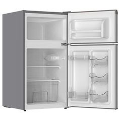 an open refrigerator with its door wide open