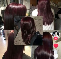 Halo Hair Color, Red Halo Hair, Hair Color With Bangs, Black And Red Hair, Red Hair With Highlights, Black Red Hair, Wine Red Hair, Red Hair Inspo