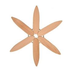 four wooden propellers are arranged in the shape of an eight - pointed star on a white background