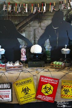 The Walking Dead Viewing Party | Zombie Party Ideas Zombie Party Ideas, Zombie Birthday Party Decorations, Walking Dead Birthday, Walking Dead Party, Zombie Birthday Parties, Zombie Prom, Zombie Birthday