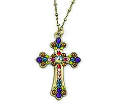 This Swarovski crystal-embellished cross pendant necklace brightens up your entire look. From Anne Koplik Designs. Blue Acrylic Nails, Crystal Cross, Cross Pendant Necklace, Cross Pendant, Swarovski Crystal, Belly Button Rings, Cross Necklace, Swarovski Crystals, Acrylic Nails