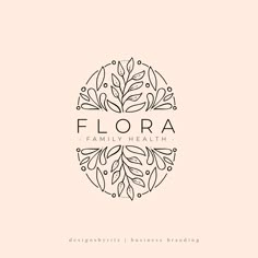 the logo for flora, a plant - based business that has been designed to look like an