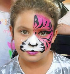 Face Painting Images, Princess Face Painting, Kitty Face Paint, Christmas Face Painting, Face Painting Tutorials, Face Painting Easy, Kids Face Paint