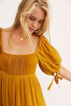 Fall Dress Outfit, Free People Dress, Yellow Dress, Fall Dresses, Boho Outfits, Trendy Outfits, Chic Style, Mustard, Casual Dress