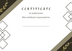 a certificate is shown with an elegant design