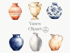 watercolor vases clipart 10 png, transparent and jpl for commercial use