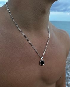 Black Stone Pendant Necklace Black Stone Pendant Mens Mens - Etsy 日本 Men's Jewelry Necklace, Guys Jewelry Necklaces, Men Necklace Pendant, Silver Necklaces Men, Men Necklace Aesthetic, Guys Necklaces, Guy Necklaces, Male Necklace