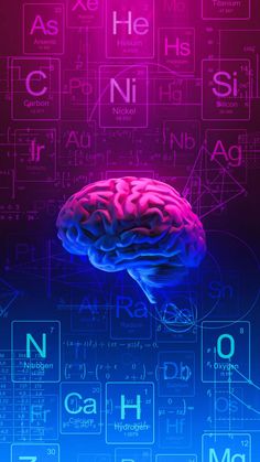 an image of a brain surrounded by many different types of chemicals and their names