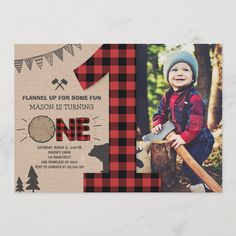 a birthday card for a lumber themed boy