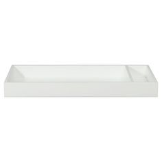 a white rectangular tray with two compartments