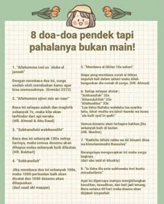 a poster with the words 8 doa - doa pendelk tapi pahanaya bukan main