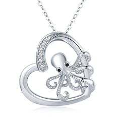 PRICES MAY VARY. ♥ The Octopus symbolizes good luck, courage and freedom. This Octopus necklace is sure to make the pendant more meaningful to you or the person that you are giving it to. ♥ Real Sterling Silver Material: The octopus necklace is made of genuine 925 sterling silver, and high polished with white gold to a brilliant shine; Sparkling clear AAA cubic zirconia have a nice refractive index almost identical to diamond, so they are brilliant shine. ♥ Dainty octopus necklaces will come wit Octopus Necklace, Octopus Pendant, Graduation Jewelry, Sea Lover, Ocean Jewelry, Broken Chain, Necklace Size, Delicate Jewelry, Silver Material