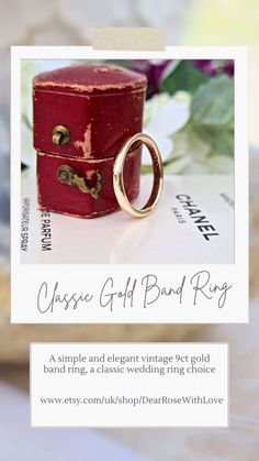 a red box with a ring on it and the words classe gift bond ring