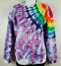 Rock your Pride with a little something. Watercolor Custom Order Tie Dye Sweatshirt or Hoodie, Ice Tie Dye Hoodie, Tie Dye Sweatshirt, Unisex Tie Dye These are unisex high cotton sweatshirts. Unisex shirts run larger than women's t-shirts. For your desired fit please review size chart and order accordingly. PROCESSING TIME: is 3-5 business days. We use high grade professional fiber reactive dyes, professional garment prep and processing to make your item. Each garment will be unique due to the d Ice Tie Dye, Pride Collection, Dye Hoodie, Tie Dye Hoodie, Rainbow Pride, Unisex Shirts, Side Hustle