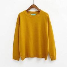 Monochrome Aesthetic Jumper Monochrome Aesthetic, Stylish Sweaters, Yellow Sweater, Women Sleeve, Casual Sweaters, Knitted Pullover Sweaters, Color Rosa, Fall Looks, Basic Style