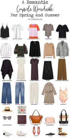 Romantic Style Capsule Wardrobe, Feminine Wardrobe Capsule, Romantic Clothing Style Casual, Theatrical Romantic Capsule Wardrobe, Natural Romantic Clothing Style, Romantic Capsule Wardrobe, Feminine Capsule Wardrobe, Kibbe Classic