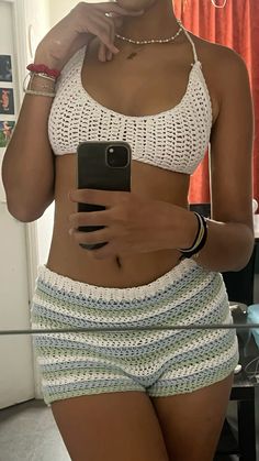 Short And Top, Tube Top And Shorts, Crochet Tube Top, Crochet Short, Crochet Inspo, Summer Projects, Crochet Fashion, Cute Crochet