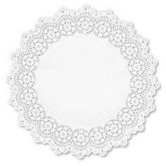 a white doily on a white background