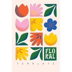 flowers and leaves with the words flo ral on them royalty - art illustration