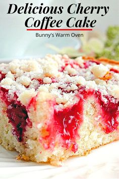 Cherry Coffee Cake Coffee Cake With Cherry Pie Filling, Raspberry Coffee Cake Recipes Easy, Apple Pie Coffee Cake, Cherry Pie Muffins, Coffee Cakes Recipes Best, Church Coffee Hour Food Ideas, Coffee Cake With Cake Mix Boxes, Cherry Coffee Cake Recipes, Coffee Cake With Crumb Topping