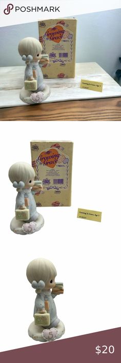 Precious Moments Growing in Grace Age 5 Figurine kindergarten Blonde 136247 Precious Moments Collection, Grow In Grace, Precious Moments, Kindergarten, Limited Edition, Figurines, Bundles, Porcelain, Blonde