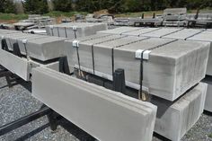 several cement blocks are stacked on top of each other