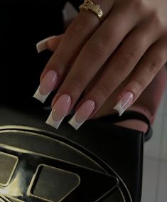 Bridesmaids Nails, Tapered Square Nails, Milky Nails, French Acrylic Nails