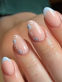 Cute Simple Nails, Spring Nail Designs, Daisy Nails, Simple Gel Nails, Summery Nails, Makijaż Smokey Eye, Nail Style, Almond Nail