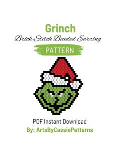 the grin face is featured in this pixel stitched pattern, and it's easy to make