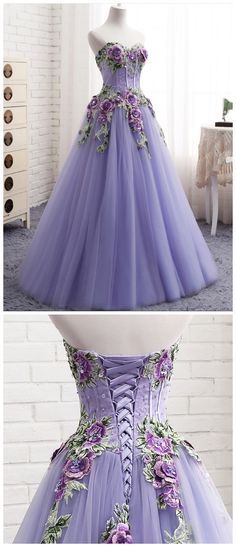 Purple Off The Shoulder Prom Dress, Corset Purple Prom Dress, Fairy Corset Prom Dress, Flowery Purple Prom Dress, Elegant Purple Gown, Purple Rose Dress, Purple Prom Dress Flowers, Purple Princess Dress Fairytale, Floral Dress Fancy