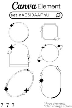 the templates for an ornament with stars and circles