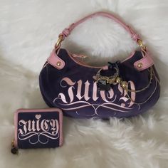 Rare Vintage Juicy Couture Bag And Wallet Set In Euc. No Stains Or Peeling. Interior Needs To Be Cleaned. Please View All Photos As They Are An Important Part Of The Description. As Is Juicy Couture Sets, Juicy Couture Bags Vintage, Blue Mcbling, Trashy Y2k Aesthetic, Hello Kitty Makeup, Vintage Juicy Couture, Juicy Couture Purse, Juicy Couture Accessories, X Picture