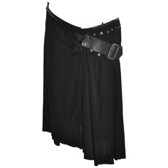 Jean Paul Gaultier Skirt, Convertible Skirt, Skirts Wrap, Buckle Skirt, Studded Skirt, Wrap Skirts, Jersey Skirt, Black Wrap, Black Jersey